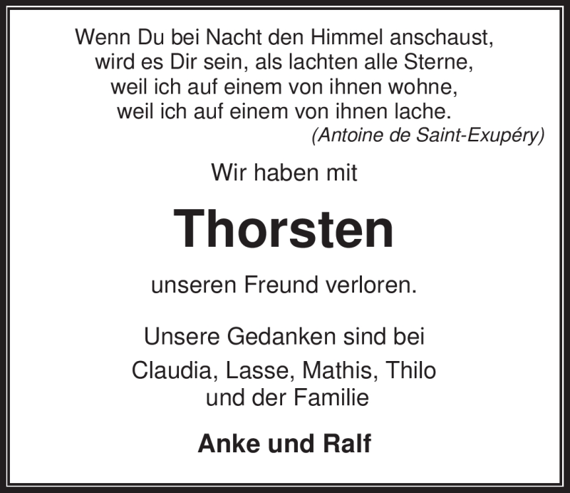  Traueranzeige für Thorsten Maslonka vom 23.09.2011 aus Nordwest-Zeitung