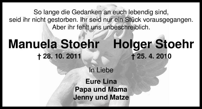  Traueranzeige für Holger Stoehr vom 27.10.2012 aus Nordwest Zeitung