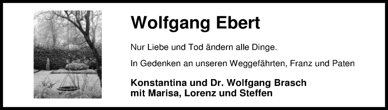  Traueranzeige für Wolfgang Ebert vom 10.12.2016 aus Nordwest-Zeitung