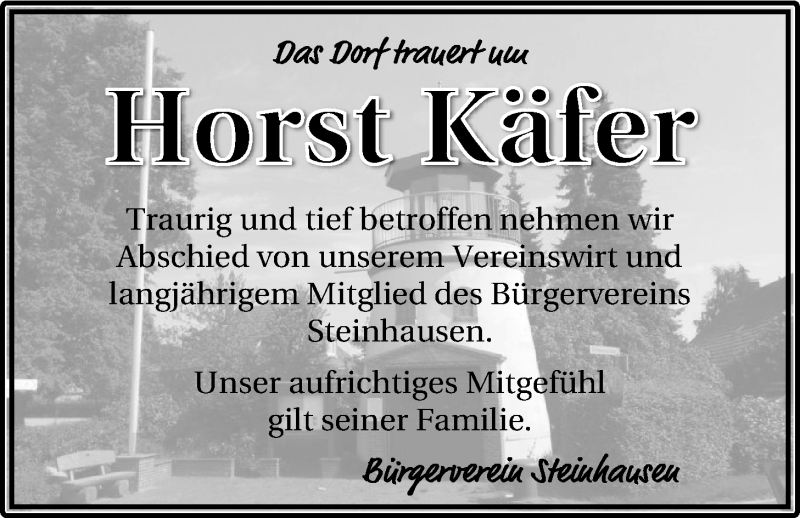  Traueranzeige für Horst Käfer vom 30.09.2016 aus Nordwest-Zeitung