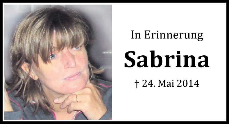  Traueranzeige für Sabrina Sonnabend vom 24.05.2018 aus Nordwest-Zeitung
