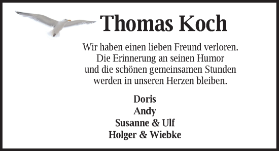 Traueranzeigen Von Thomas Koch Nordwest Trauer De