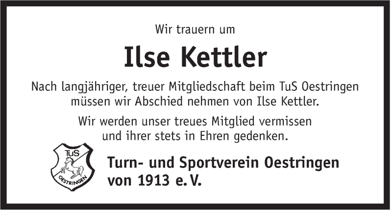 Traueranzeigen Von Ilse Kettler Nordwest Trauer De