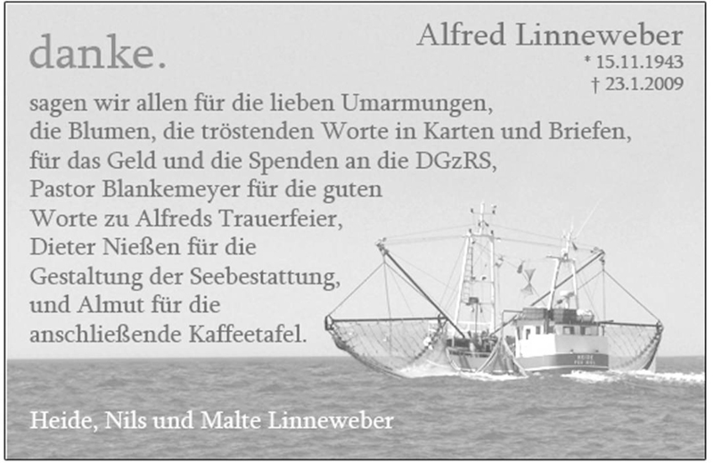  Traueranzeige für Alfred Linneweber vom 04.04.2009 aus Nordwest-Zeitung