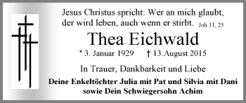 Traueranzeige von Thea Eichwald von Nordwest-Zeitung