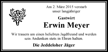 Traueranzeige von Erwin Meyer von Nordwest-Zeitung