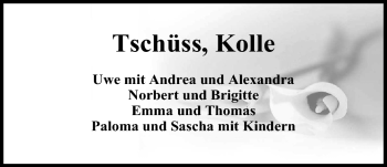 Traueranzeige von Karl-Heinz (Kolle) Wilhelm von Nordwest-Zeitung