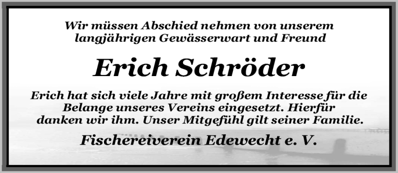  Traueranzeige für Erich Schröder vom 07.04.2010 aus Nordwest-Zeitung