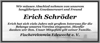 Traueranzeige von Erich Schröder von Nordwest-Zeitung