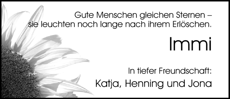  Traueranzeige für Imke Lüken vom 28.04.2010 aus Nordwest-Zeitung