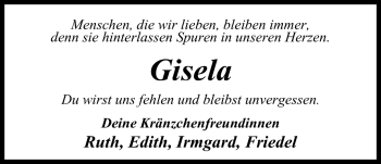 Traueranzeige von Gisela Normann von Nordwest-Zeitung