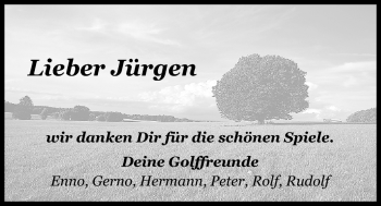 Traueranzeige von Jürgen Harfst von Nordwest-Zeitung