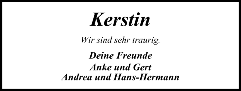  Traueranzeige für Kerstin Linkert vom 23.04.2011 aus Nordwest-Zeitung