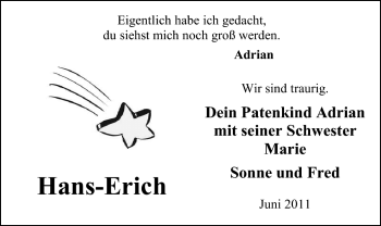 Traueranzeige von Hans-Erich Müller von Nordwest-Zeitung
