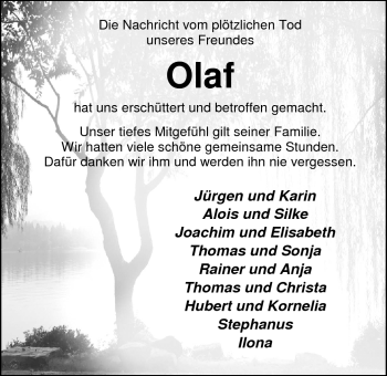 Traueranzeige von Olaf Behrens von Nordwest-Zeitung