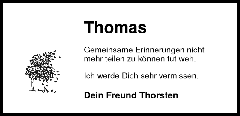  Traueranzeige für Thomas Berger vom 02.07.2011 aus Nordwest-Zeitung