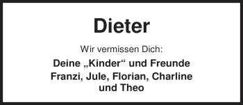 Traueranzeige von Dieter Eilers von Nordwest-Zeitung