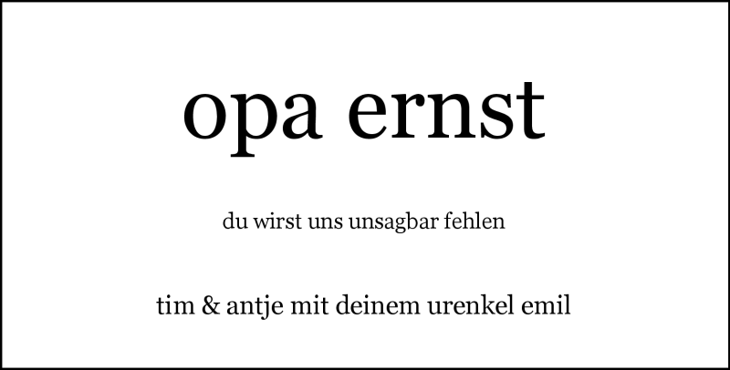  Traueranzeige für Ernst Hollje vom 17.04.2012 aus Nordwest-Zeitung