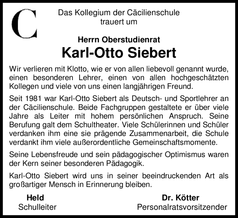  Traueranzeige für Karl-Otto Siebert vom 11.10.2012 aus Nordwest-Zeitung