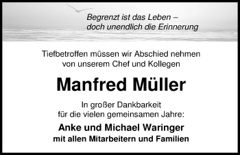 Traueranzeige von Manfred Müller von Nordwest-Zeitung