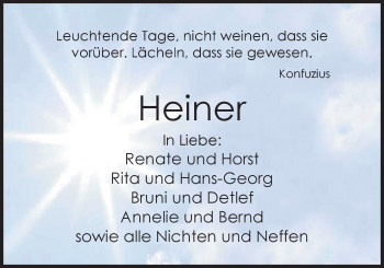 Traueranzeige von Heinrich Krone von Nordwest-Zeitung