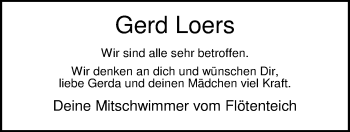 Traueranzeige von Gerhard Loers von Nordwest-Zeitung