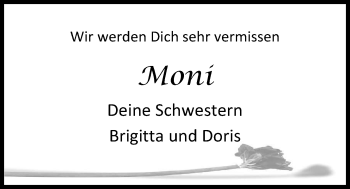 Traueranzeige von Monika Berg von Nordwest-Zeitung