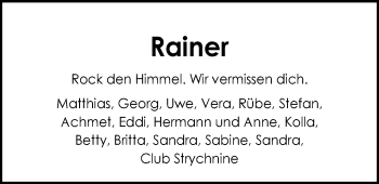 Traueranzeige von Rainer Stezelczyk von Nordwest-Zeitung