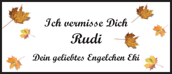Traueranzeige von Rudolf Kühnelt von Nordwest-Zeitung