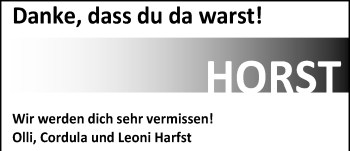 Traueranzeige von Horst Scholz von Nordwest-Zeitung