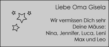 Traueranzeige von Gisela Britt von Nordwest-Zeitung