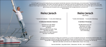 Traueranzeige von Gerlinde Jersch von Nordwest-Zeitung