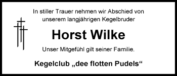 Traueranzeige von Horst Wilke von Nordwest-Zeitung