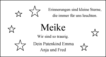 Traueranzeige von Meike Holfeld von Nordwest-Zeitung