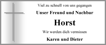 Traueranzeige von Horst Ramolla von Nordwest-Zeitung