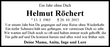 Traueranzeige von Helmut Röchert von Nordwest-Zeitung