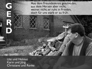 Traueranzeige von Gerd Hinkelmann von Nordwest-Zeitung