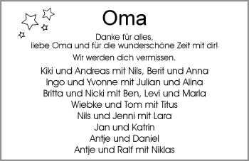 Traueranzeige von Anita Kuilert von Nordwest-Zeitung