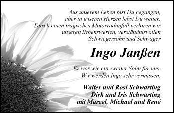 Traueranzeige von Ingo Janßen von Nordwest-Zeitung