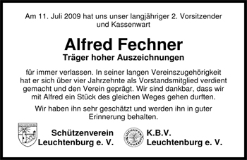 Traueranzeige von Alfred Fechner von Nordwest-Zeitung