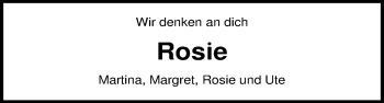Traueranzeige von Rosemarie Kunst von Nordwest-Zeitung