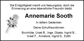 Traueranzeige von Annemarie Sooth von Nordwest-Zeitung