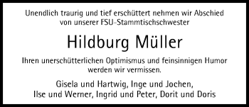 Traueranzeige von Hildburg Müller von Nordwest-Zeitung