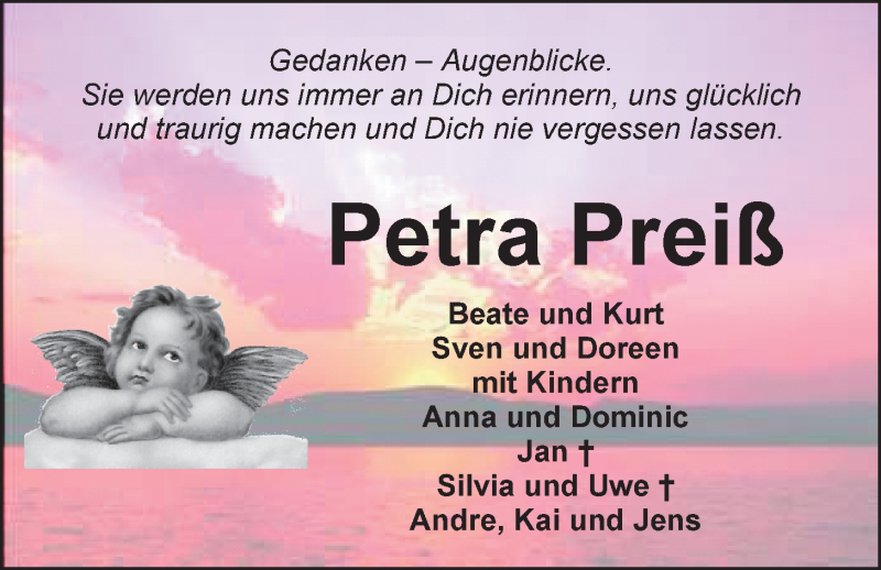  Traueranzeige für Petra Preiß vom 23.04.2015 aus Nordwest-Zeitung