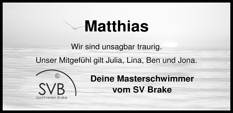  Traueranzeige für Matthias Dornblüth vom 29.08.2009 aus Nordwest-Zeitung