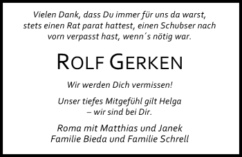 Traueranzeige von Rolf Gerken von Nordwest-Zeitung