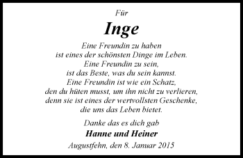 Traueranzeige von Ingeborg Martz von Nordwest-Zeitung