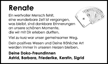 Traueranzeige von Renate Altwein von Nordwest-Zeitung