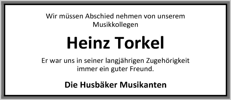  Traueranzeige für Heinz Torkel vom 19.10.2015 aus Nordwest-Zeitung