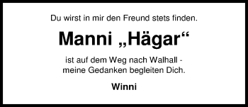 Traueranzeige von Manfred Linde von Nordwest-Zeitung